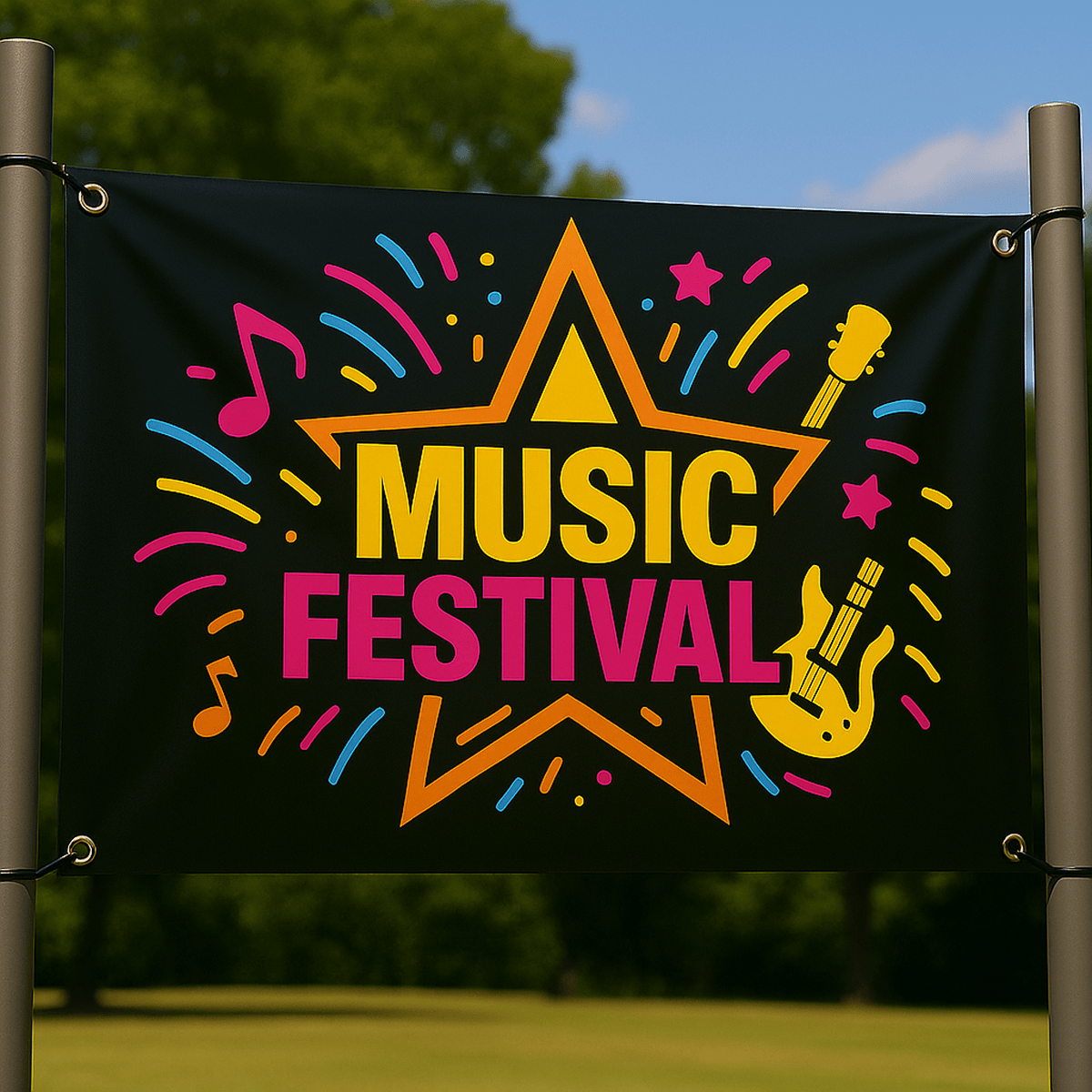 Outdoor music festival gloss vinyl banner