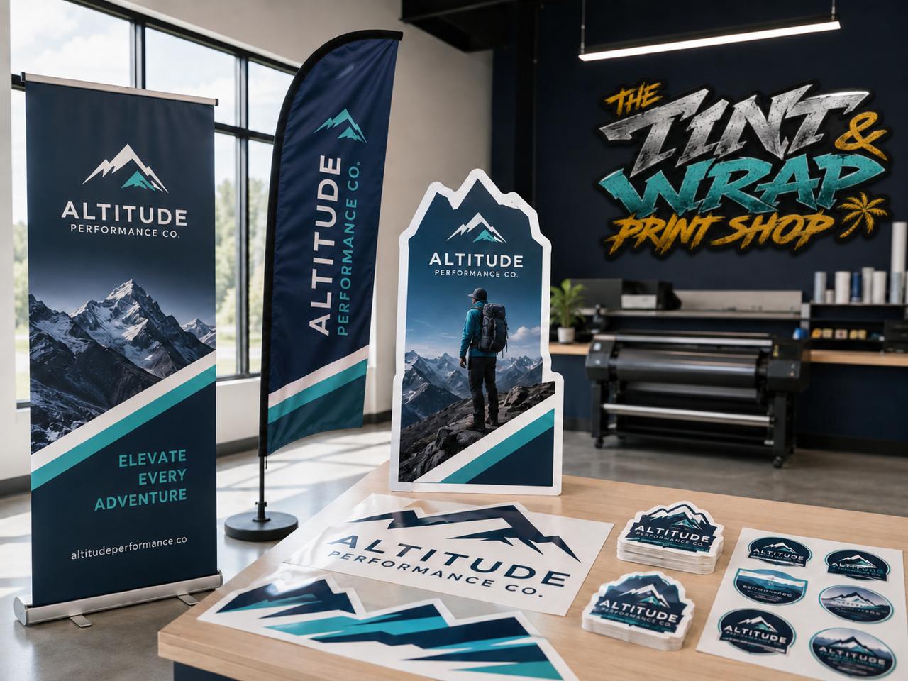 The Tint & Wrap Print Shop studio and printed graphics